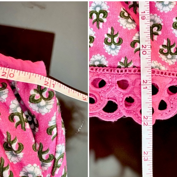 ANTHROPOLOGIE Let Me Be Layered Ruffle Tiered Pink Floral Eyelet Swing Top - Picture 16 of 17